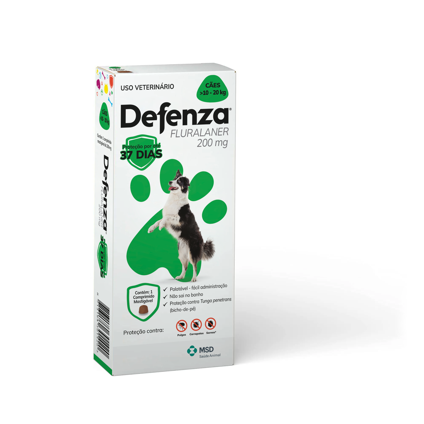 Defenza 200mg - Antipulgas e Carrapatos para Cães 10 a 20kg